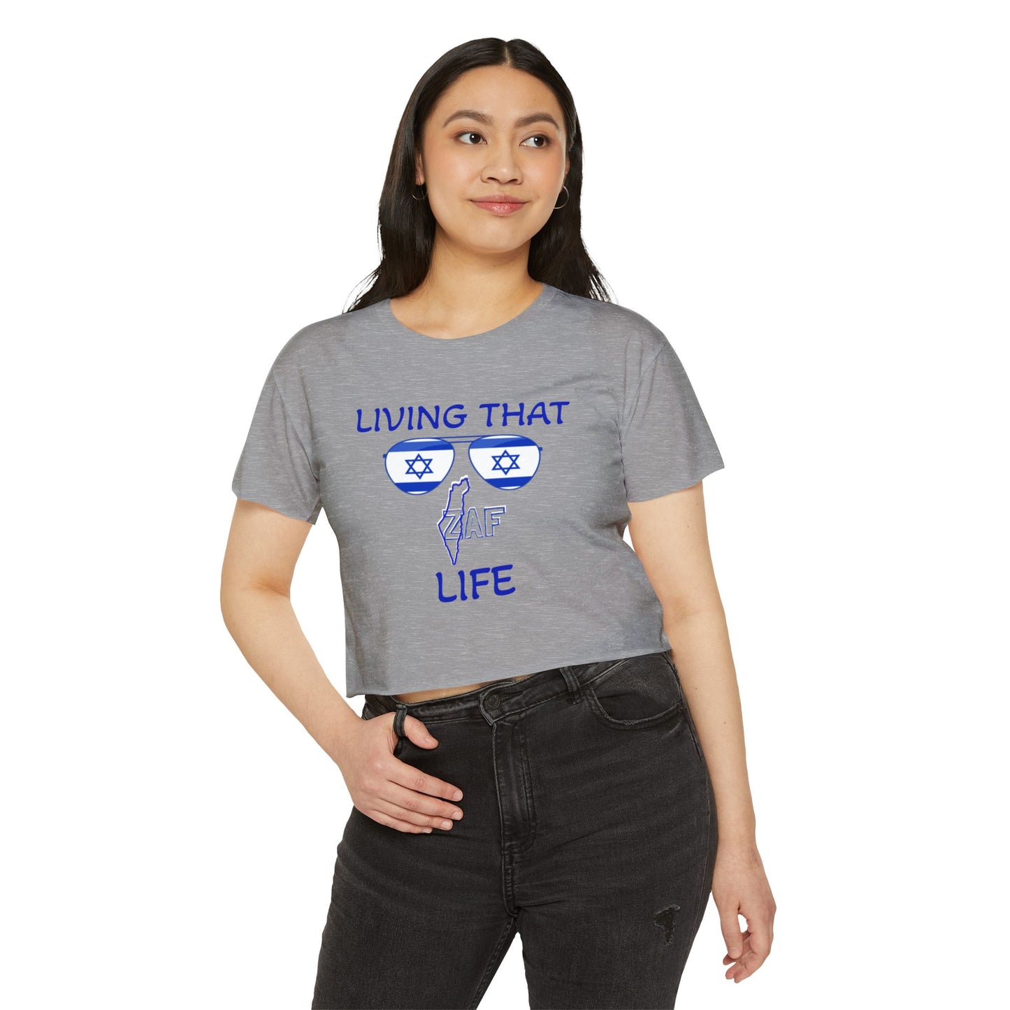 Women's Zionist AF "Living That ZAF Life" Crop Top