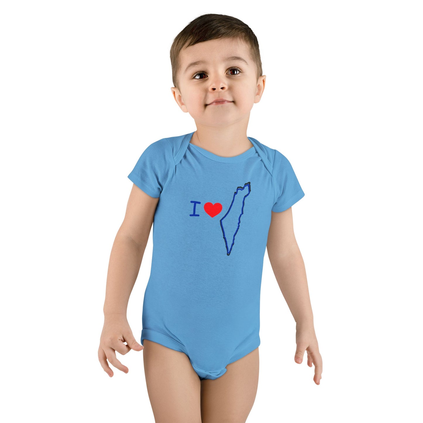 KIDS/INFANT "I Love Israel "Short Sleeve Onesie