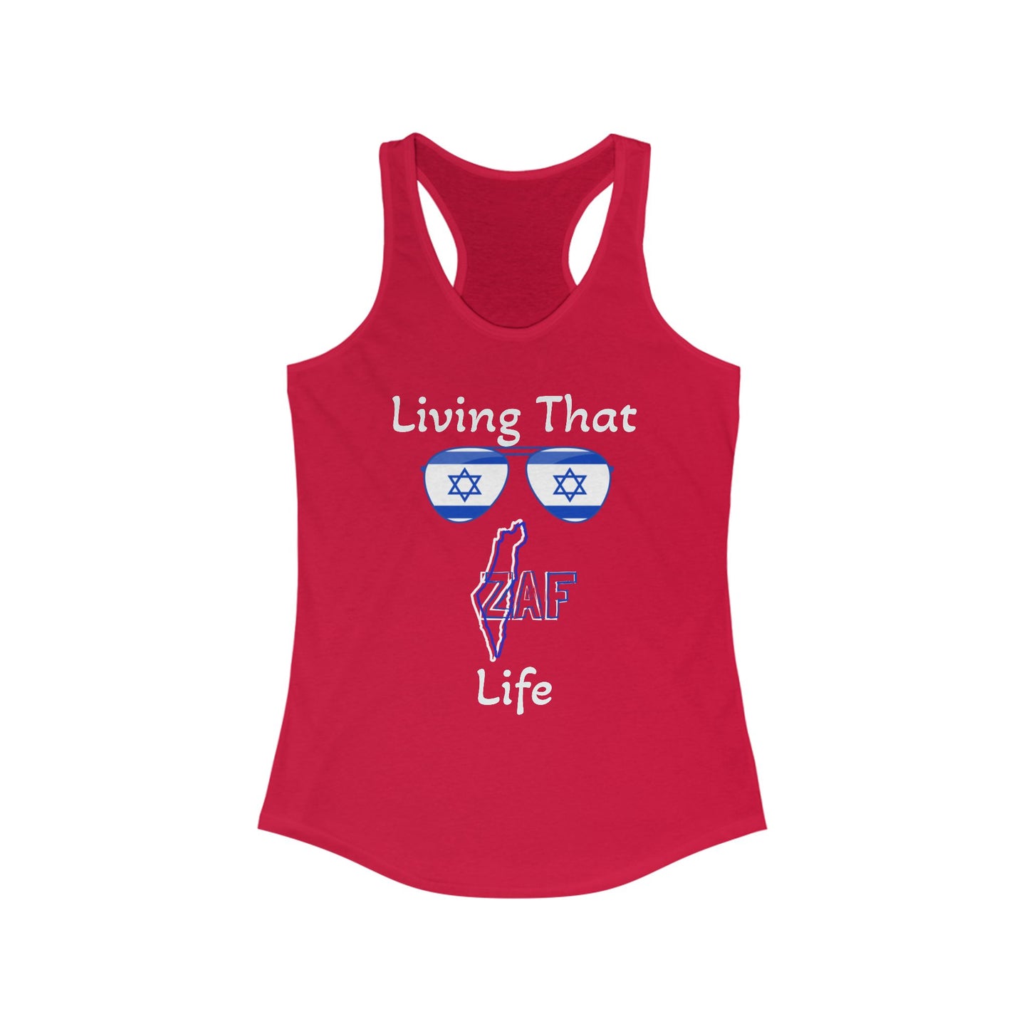 Women's Zionist AF "Living That ZAFLife" Ideal Racerback Tank