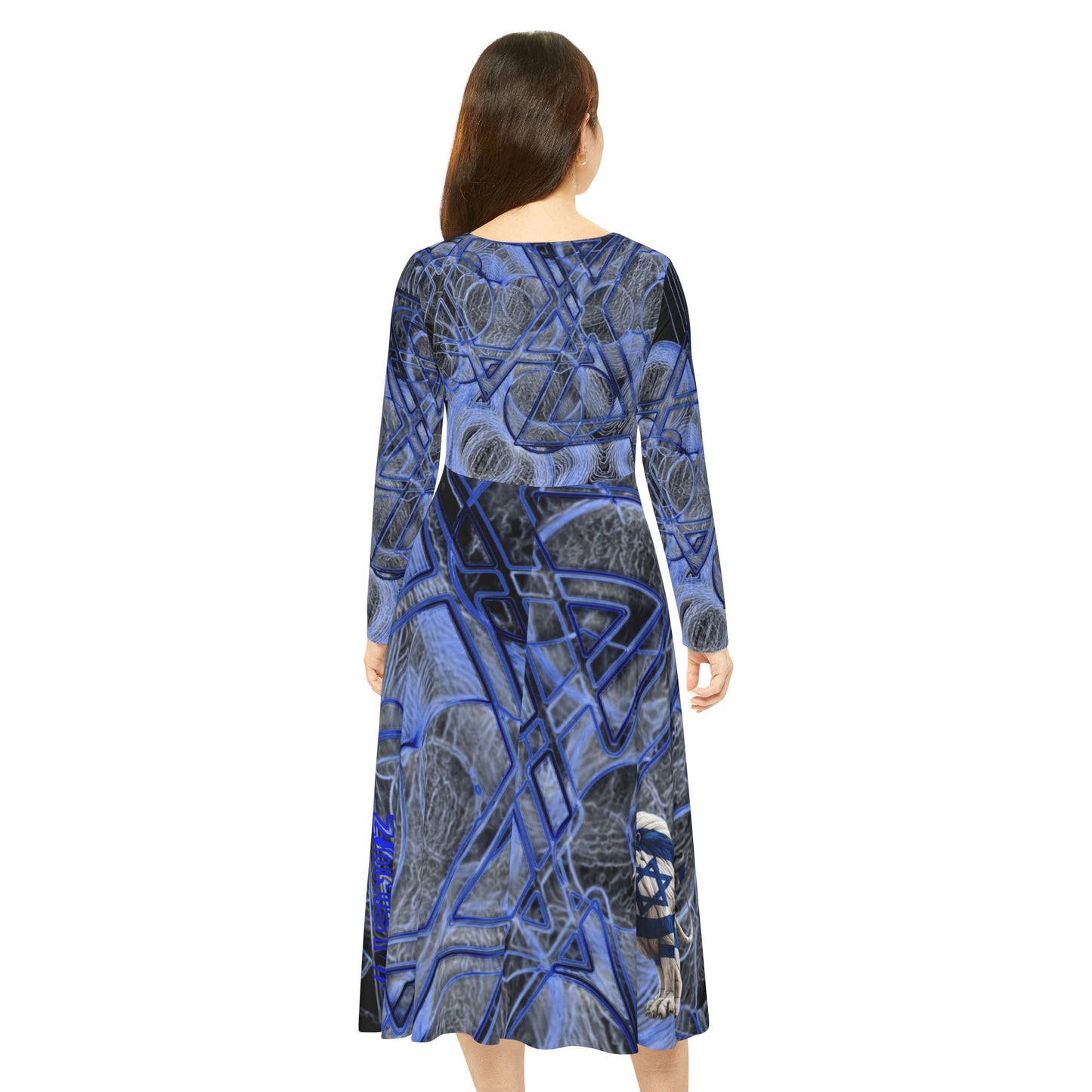 WOMEN"S DRESSES Zionist AF Women's Lion Swirl Long Sleeve Dance Dress (AOP)