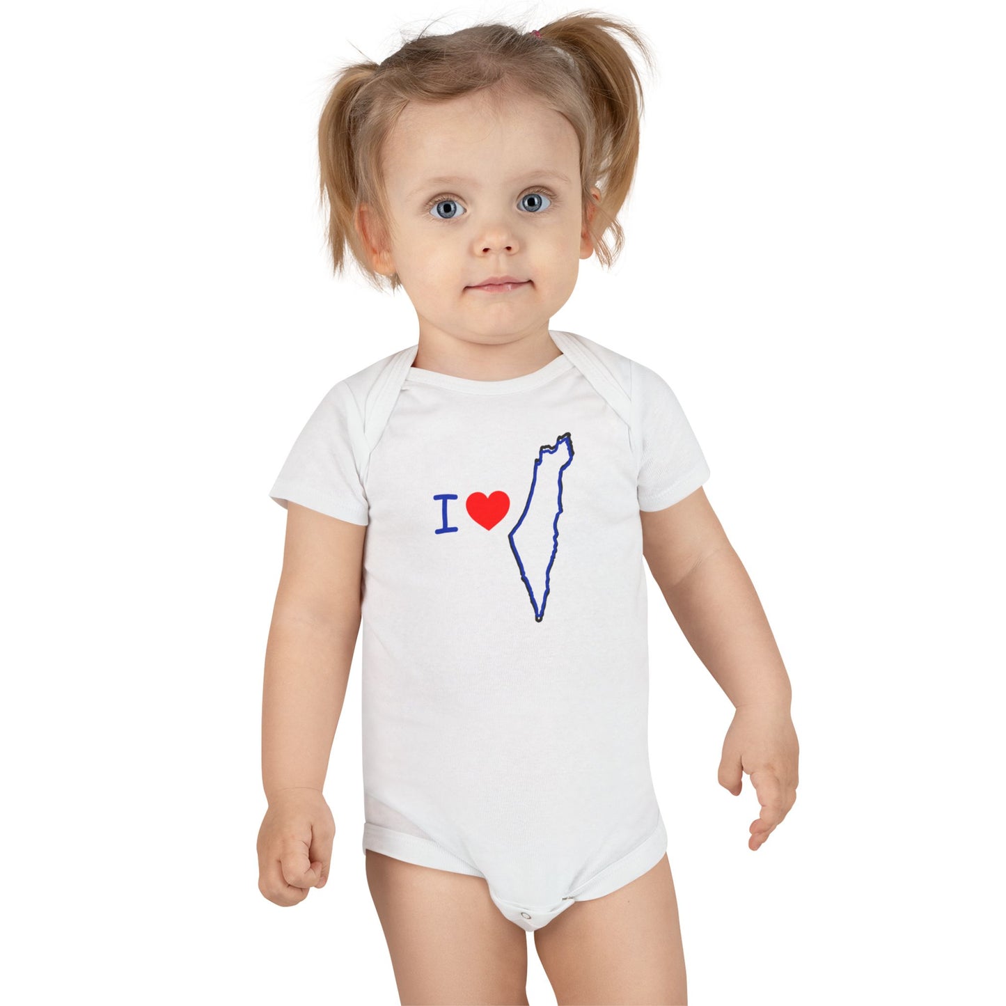 KIDS/INFANT "I Love Israel "Short Sleeve Onesie