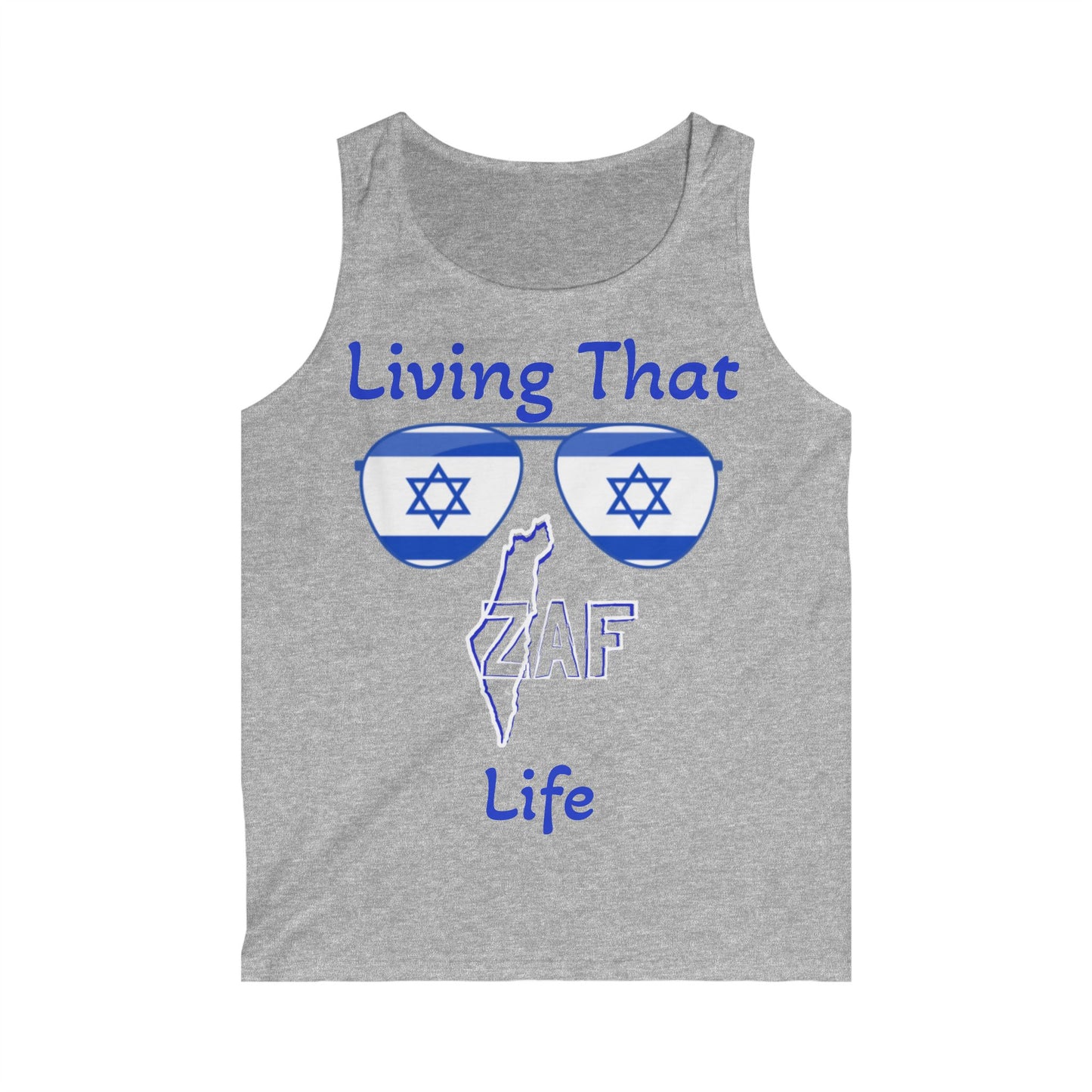 Men's "Living ZAF" Zionist AF Softstyle Tank Top