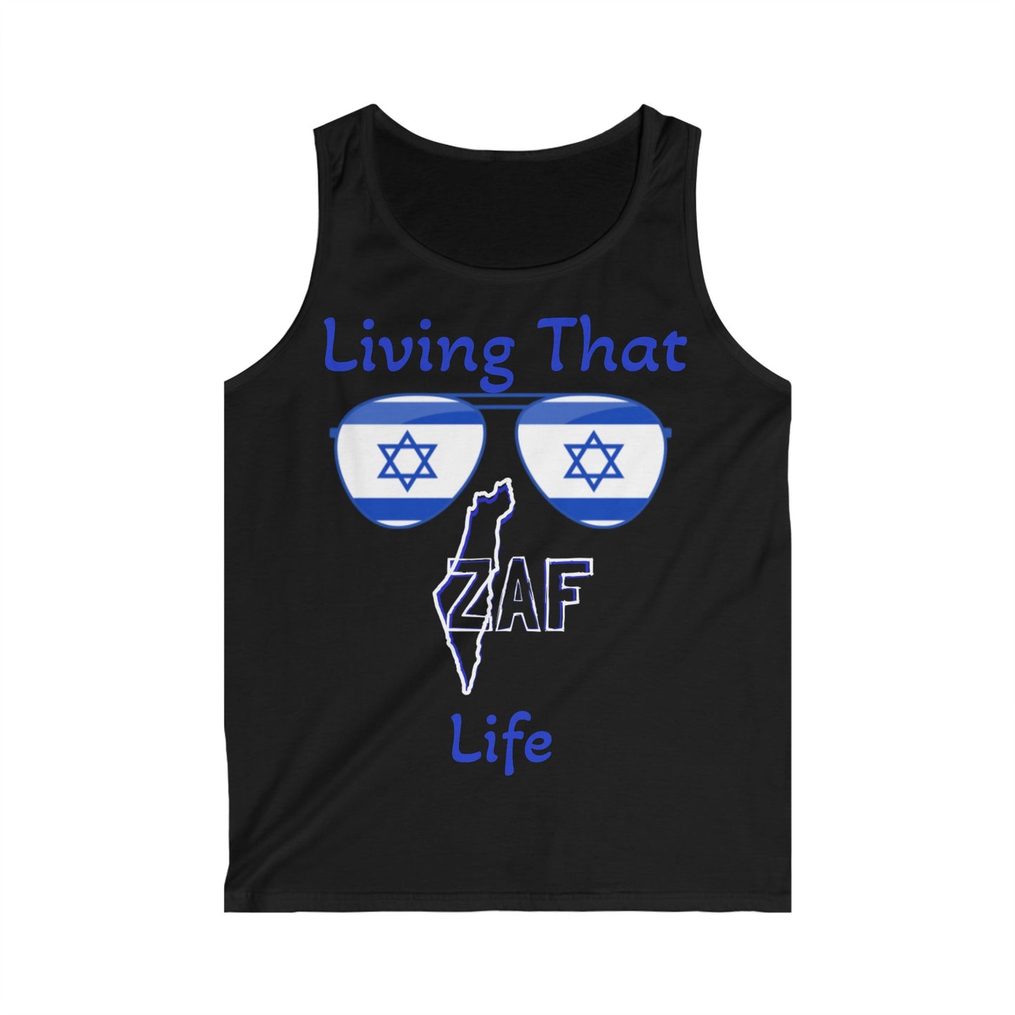 Men's "Living ZAF" Zionist AF Softstyle Tank Top