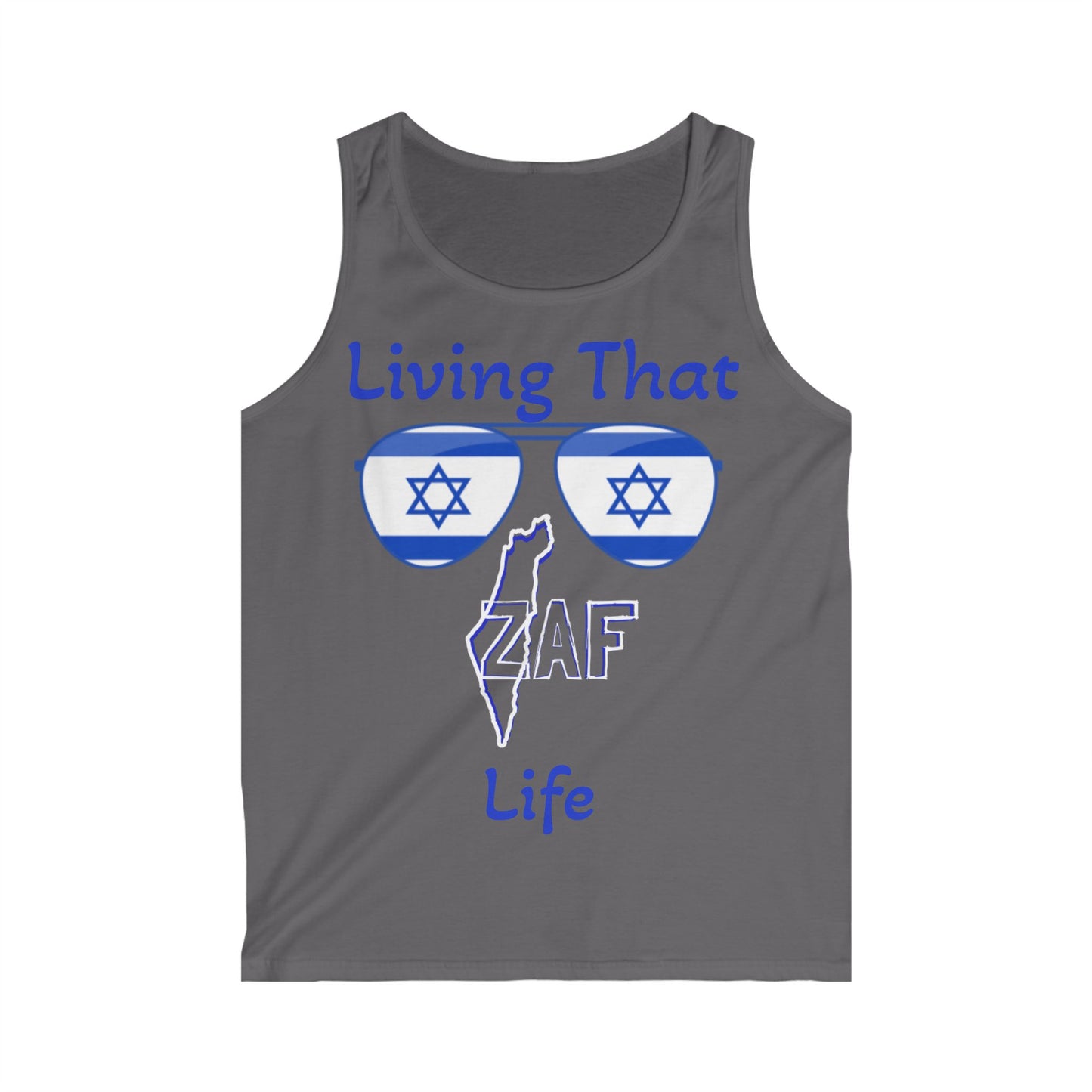 Men's "Living ZAF" Zionist AF Softstyle Tank Top