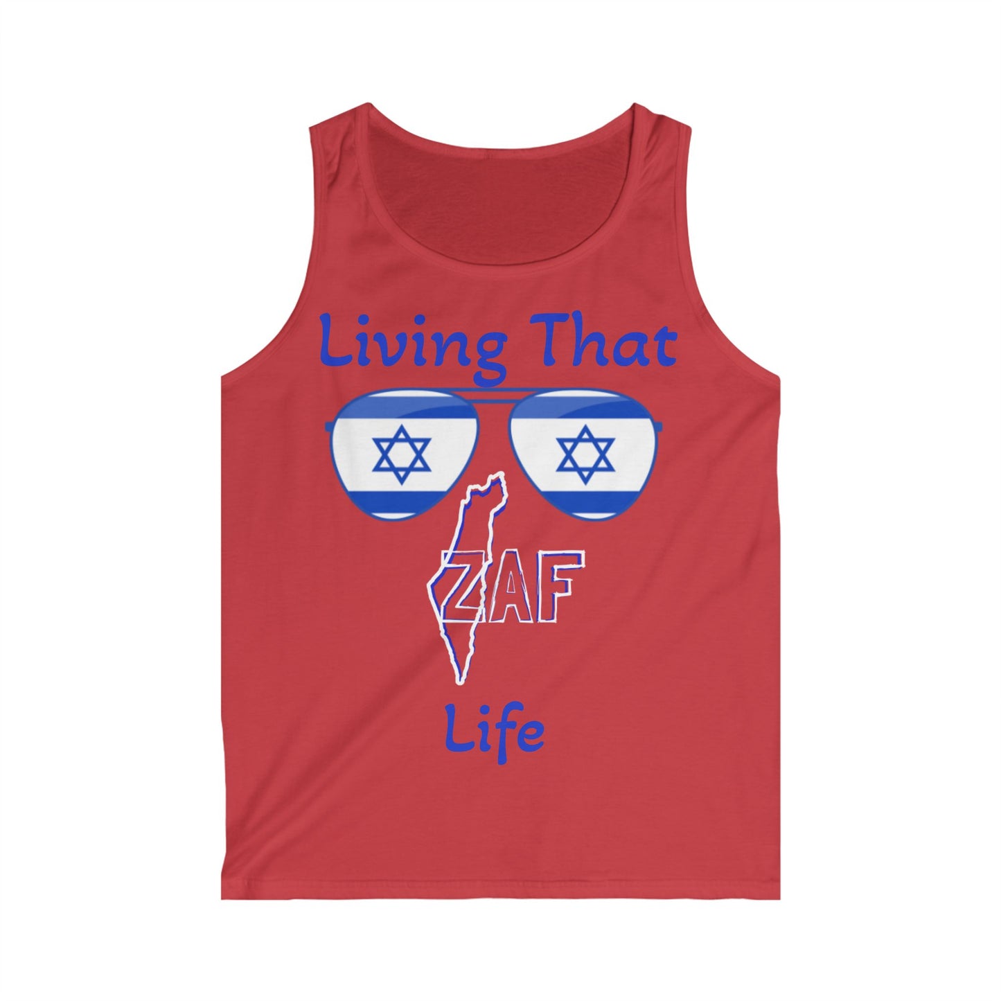 Men's "Living ZAF" Zionist AF Softstyle Tank Top