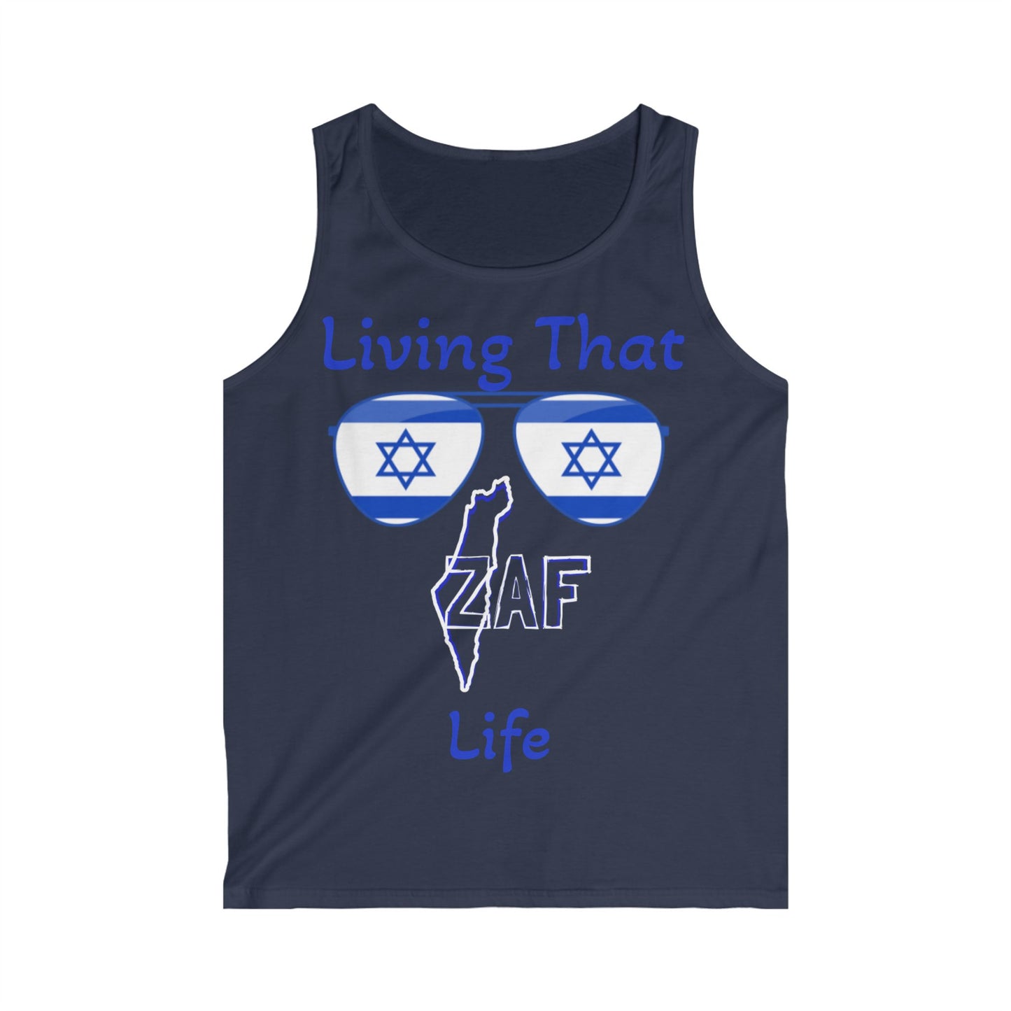 Men's "Living ZAF" Zionist AF Softstyle Tank Top