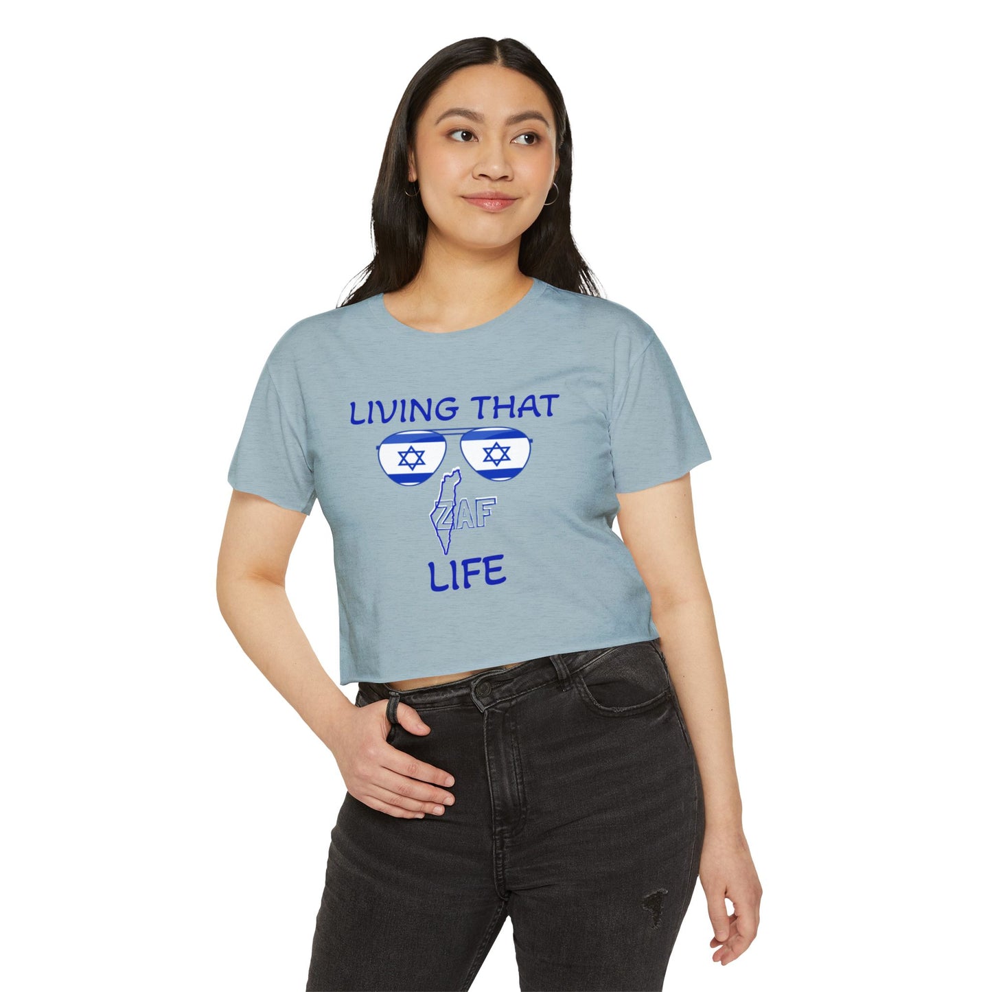 Women's Zionist AF "Living That ZAF Life" Crop Top