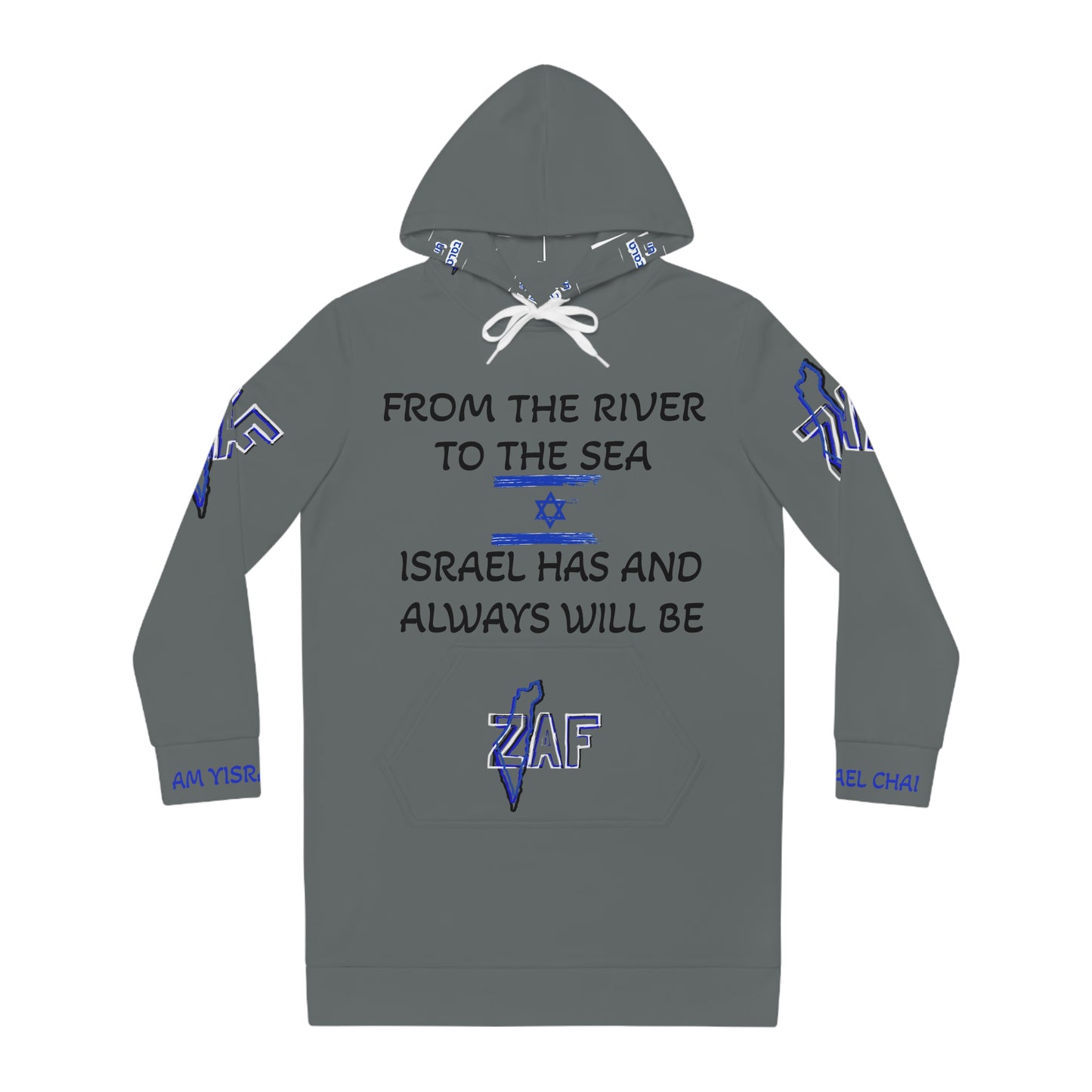 Zionist AF "ObviouslyZAF" RTS Women's Hoodie Dress (AOP)