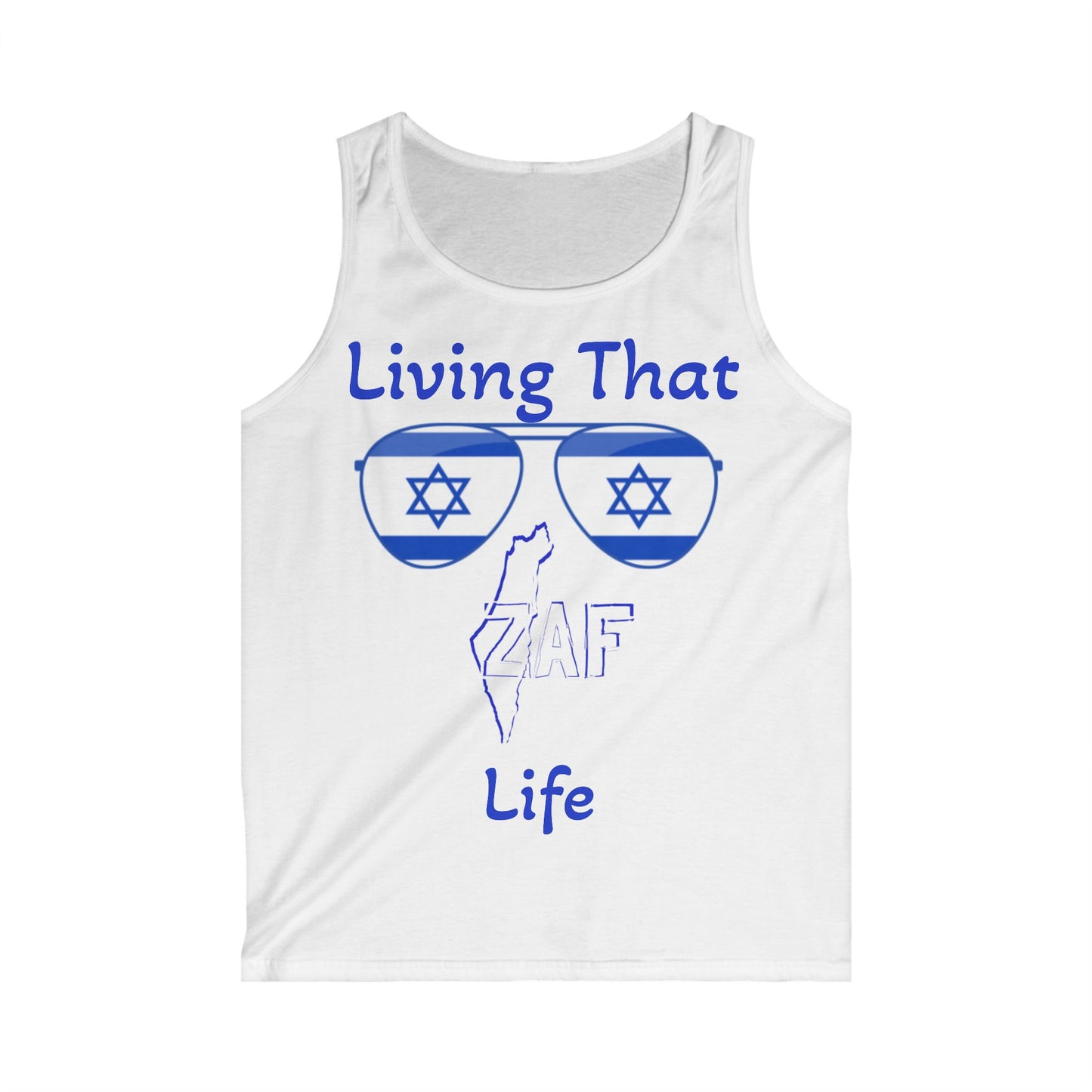 Men's "Living ZAF" Zionist AF Softstyle Tank Top