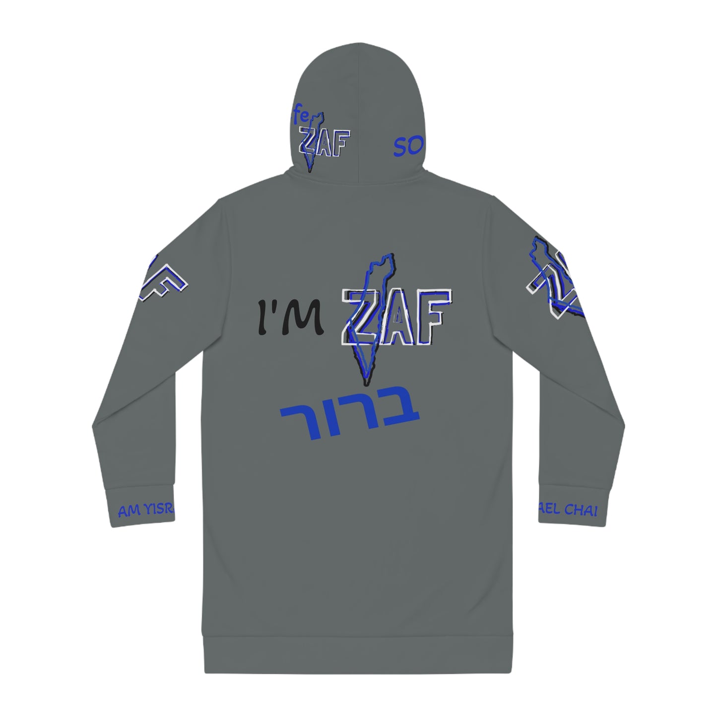 Zionist AF "ObviouslyZAF" RTS Women's Hoodie Dress (AOP)