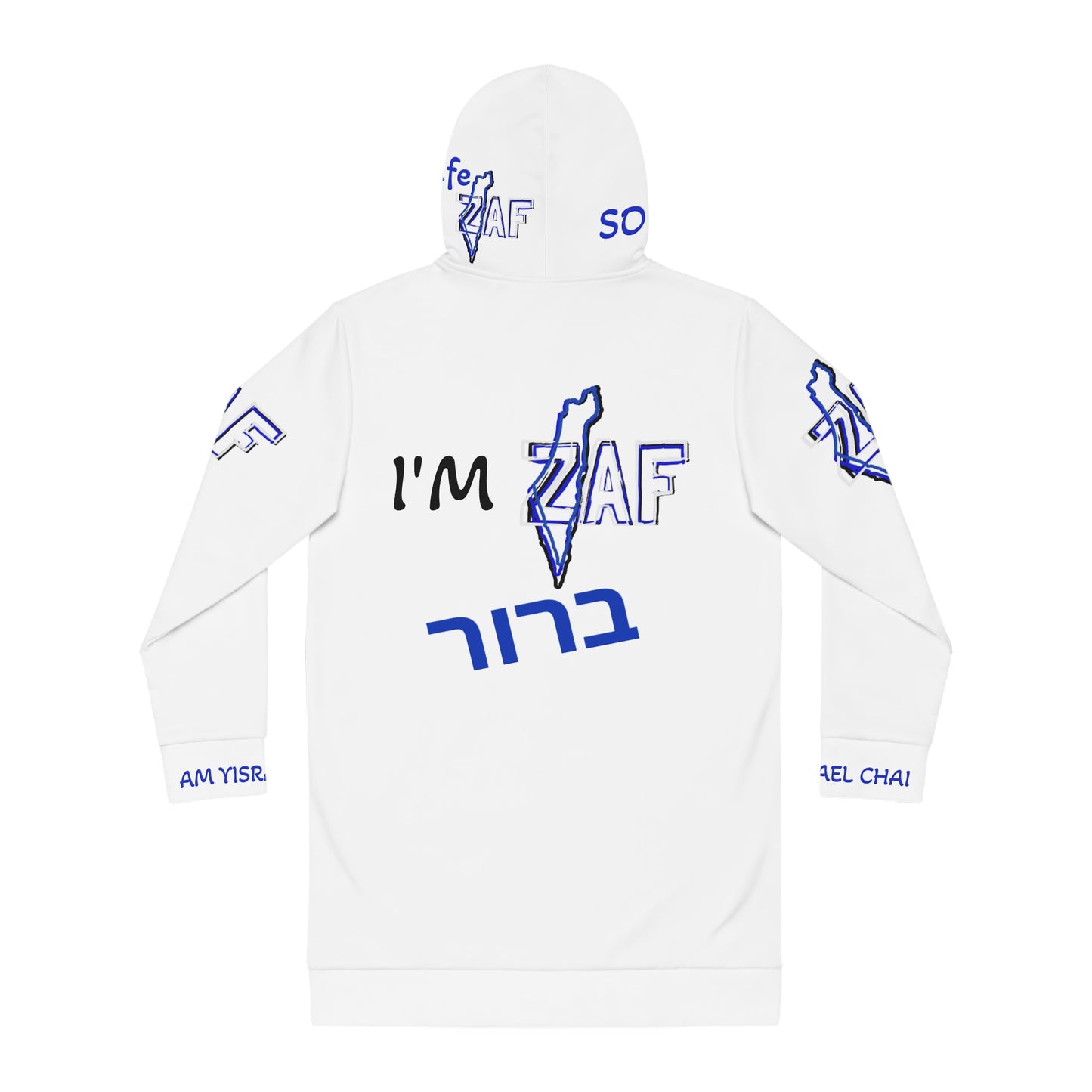 Zionist AF "ObviouslyZAF" RTS Women's Hoodie Dress (AOP)