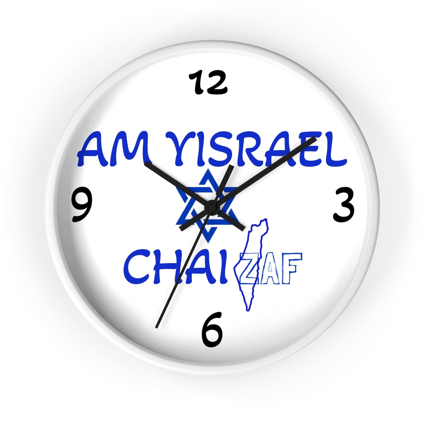 HOME DECOR Wall Clock ZAF Am Yisrael Chai