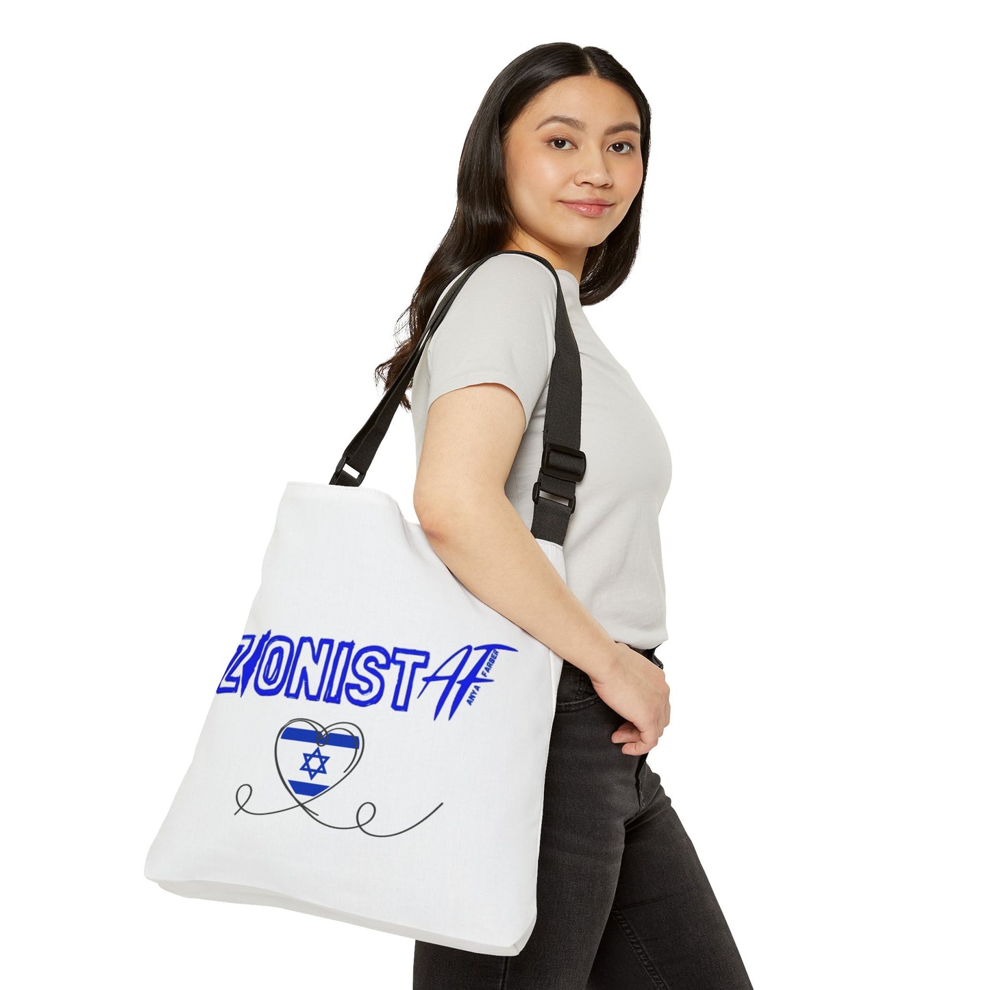 BAGS/TRAVEL Zionist AF "Map and Star "Adjustable Tote Bag