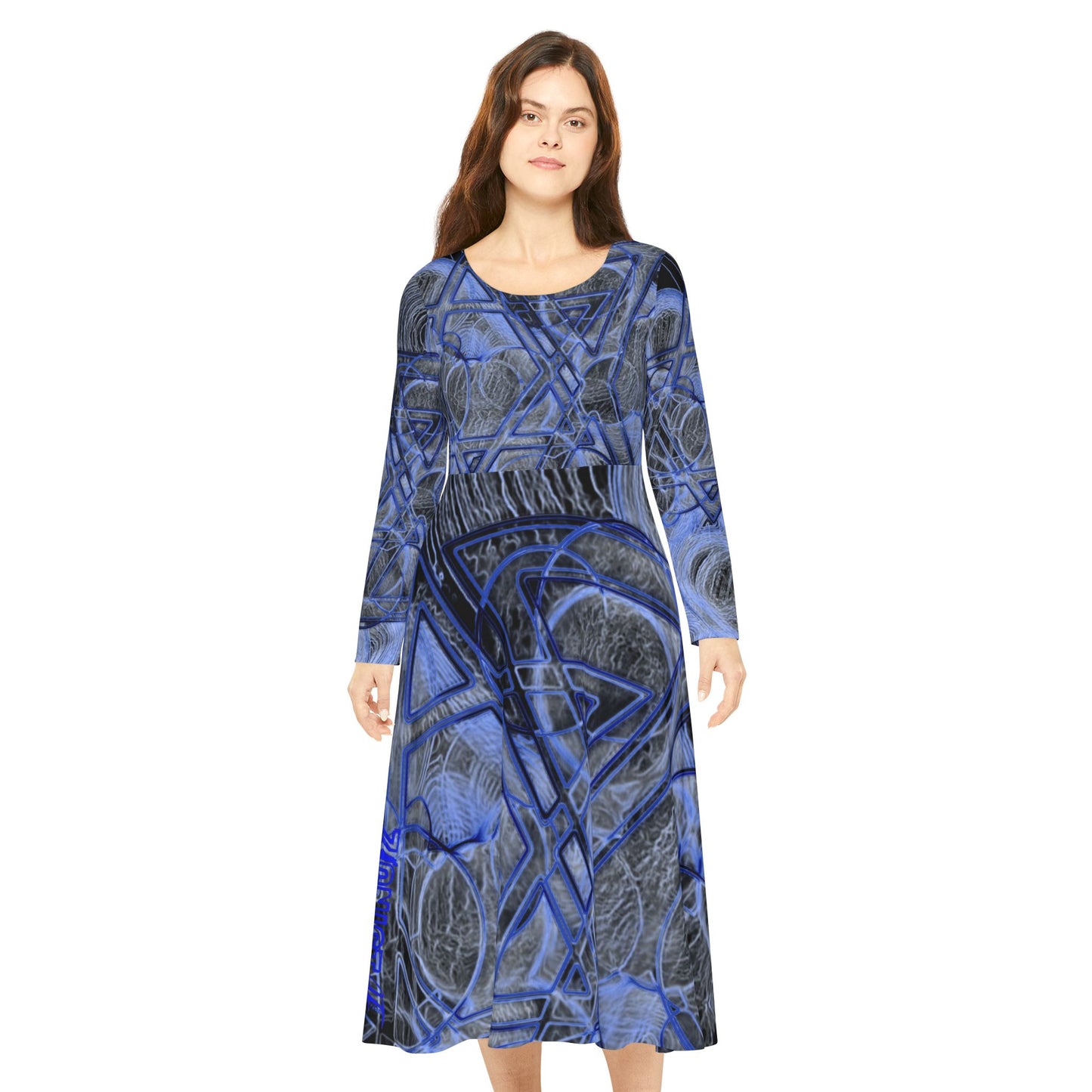 WOMEN"S DRESSES Zionist AF Women's Lion Swirl Long Sleeve Dance Dress (AOP)