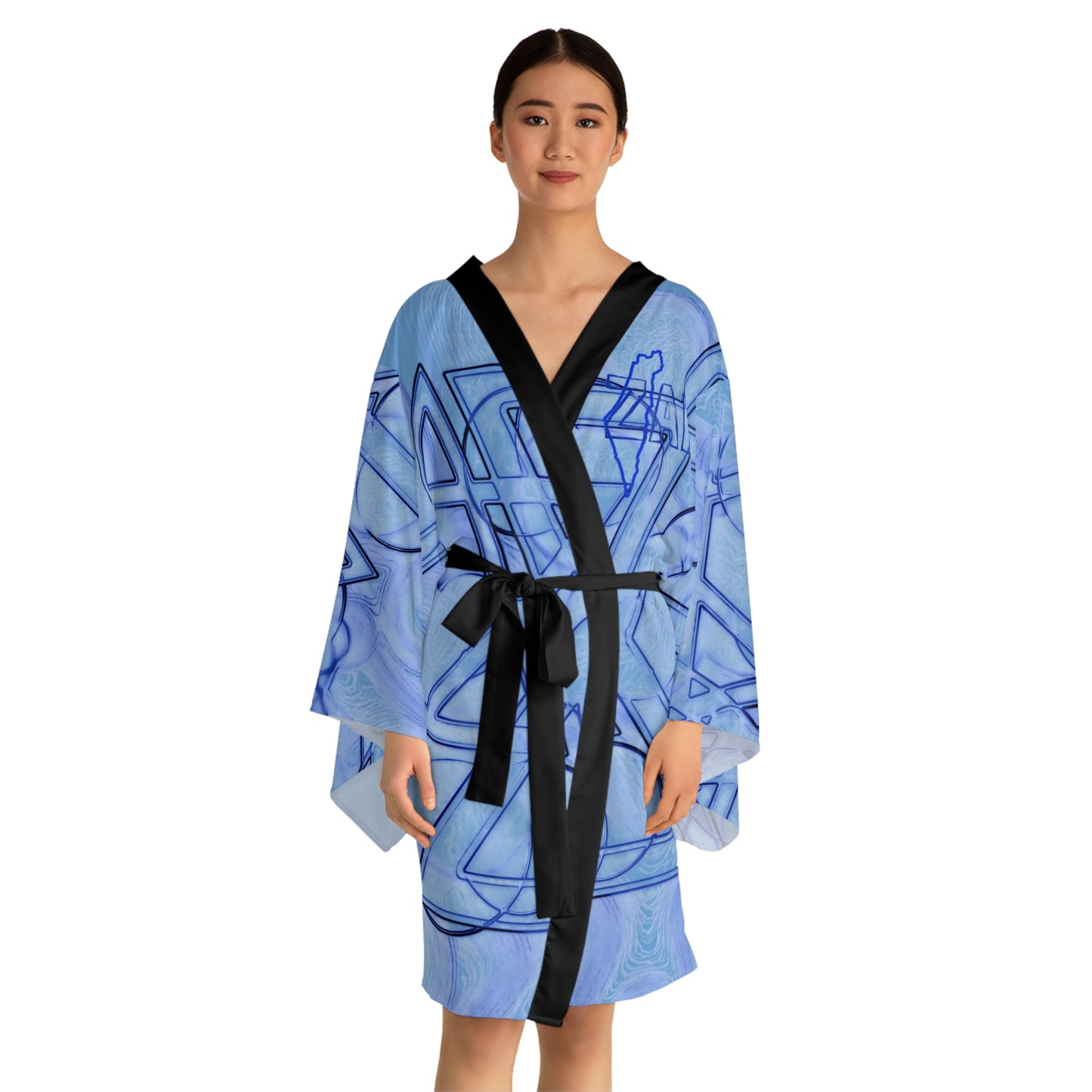 Women's Zionist AF Long Sleeve Kimono Robe (AOP)