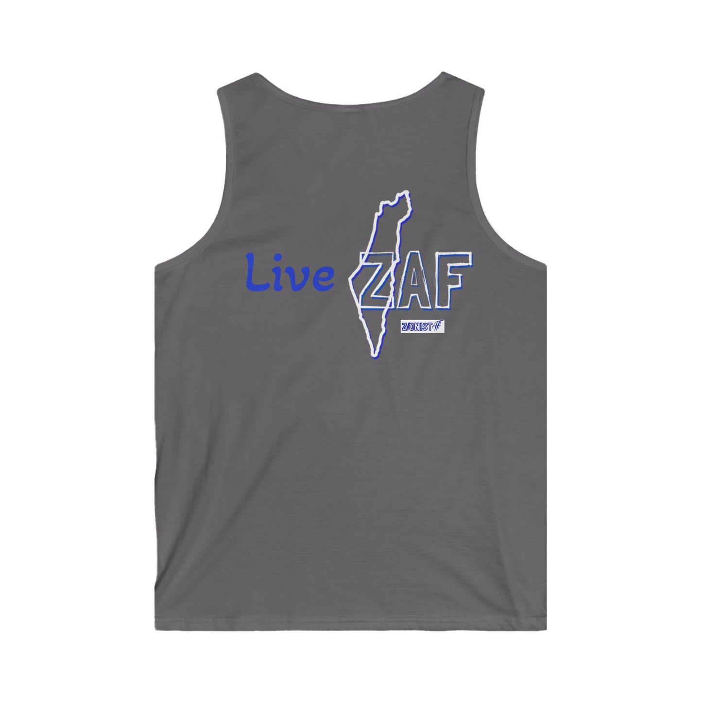 Men's "Living ZAF" Zionist AF Softstyle Tank Top