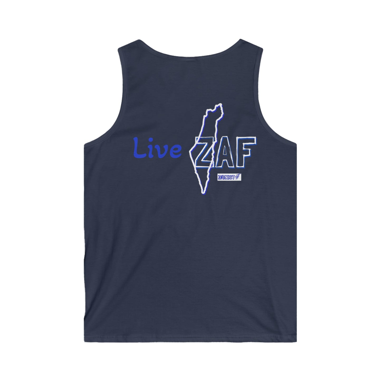 Men's "Living ZAF" Zionist AF Softstyle Tank Top