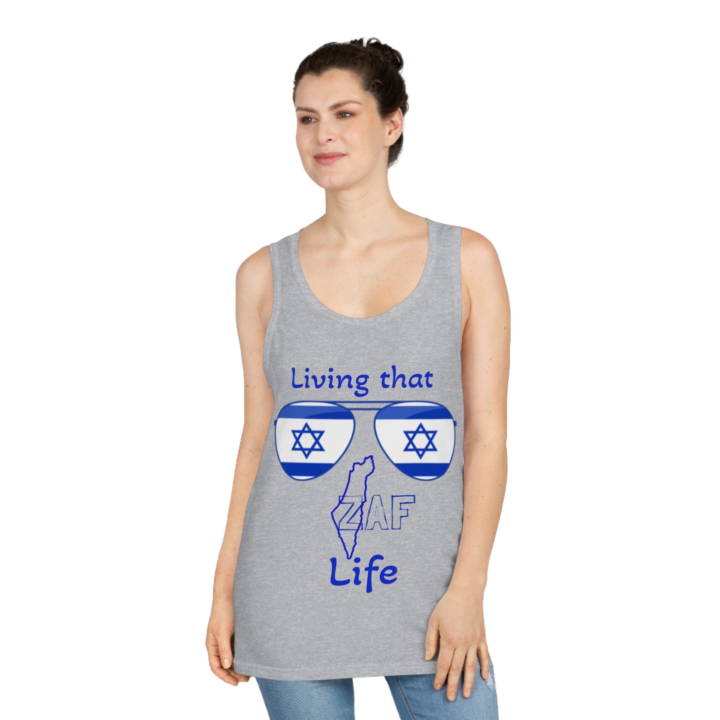 Zionist AF ZAF  Softstyle™ Tank Top one sided