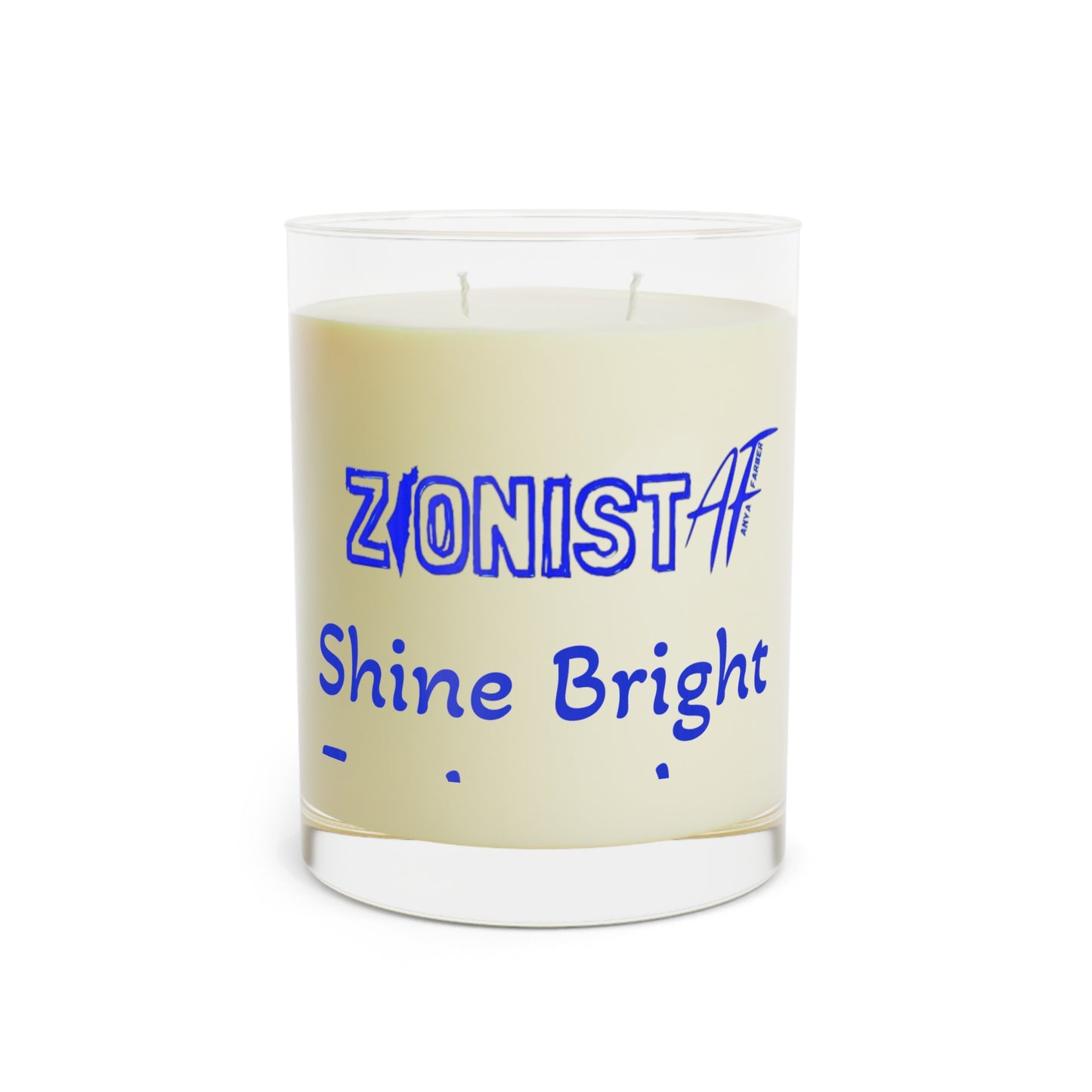 HOME DECOR CANDLES Zionist AF "shine the light" Scented Candle - Full Glass, 11oz