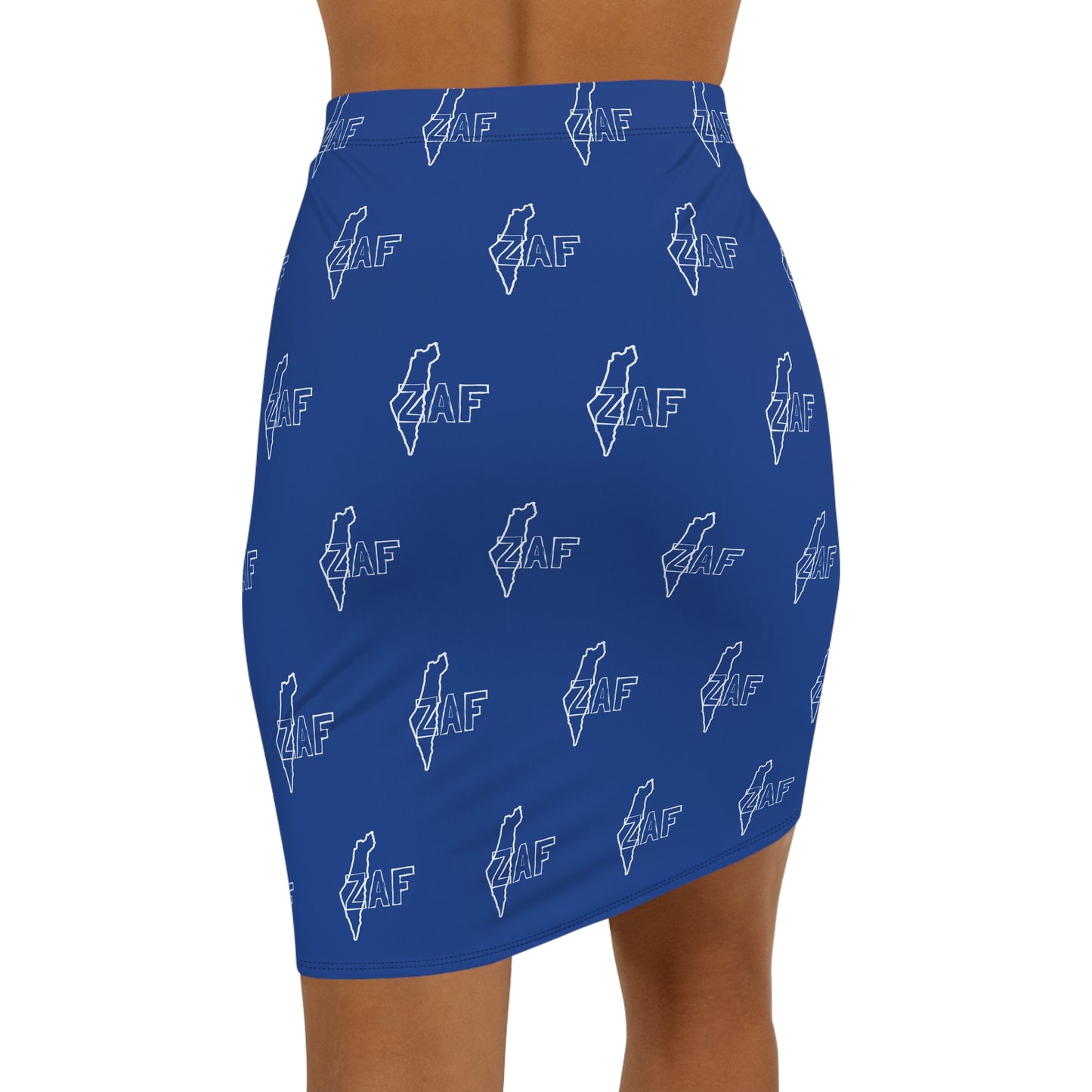 Women's ZAF Blue Mid-Waist Pencil Skirt