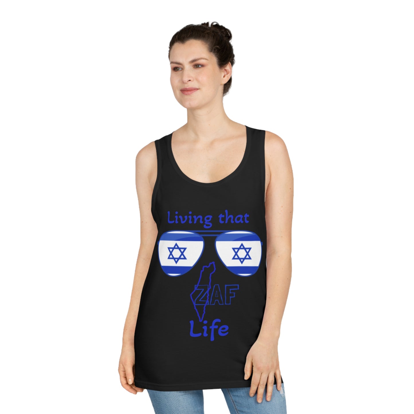 Zionist AF ZAF  Softstyle™ Tank Top one sided