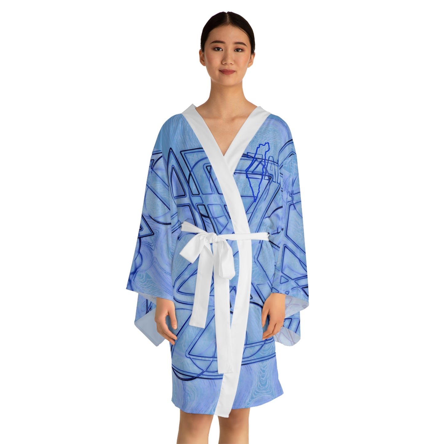 Women's Zionist AF Long Sleeve Kimono Robe (AOP)