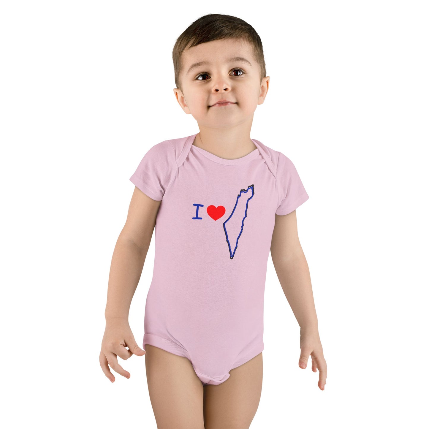 KIDS/INFANT "I Love Israel "Short Sleeve Onesie