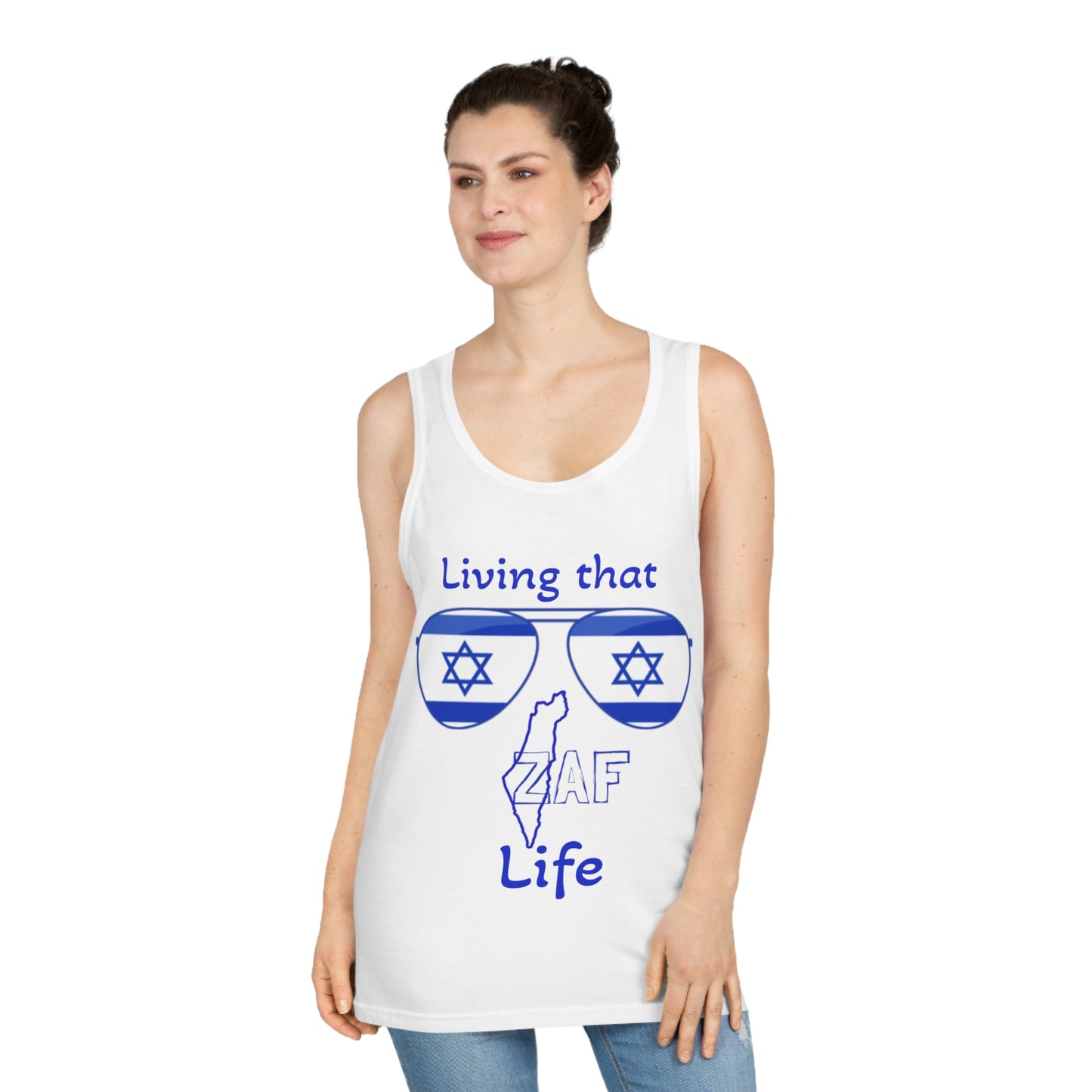 Zionist AF ZAF  Softstyle™ Tank Top one sided