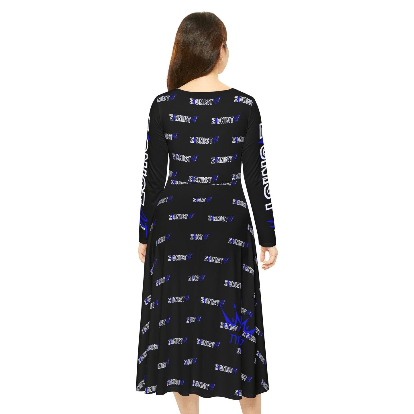 Women's Modest Zionist AF Warrior Logo Long Sleeve Dance Dress