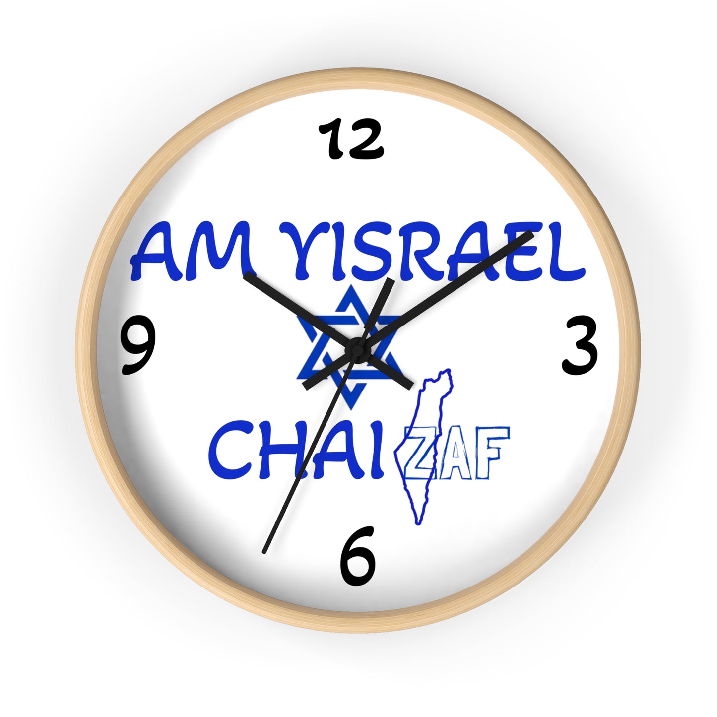 HOME DECOR Wall Clock ZAF Am Yisrael Chai