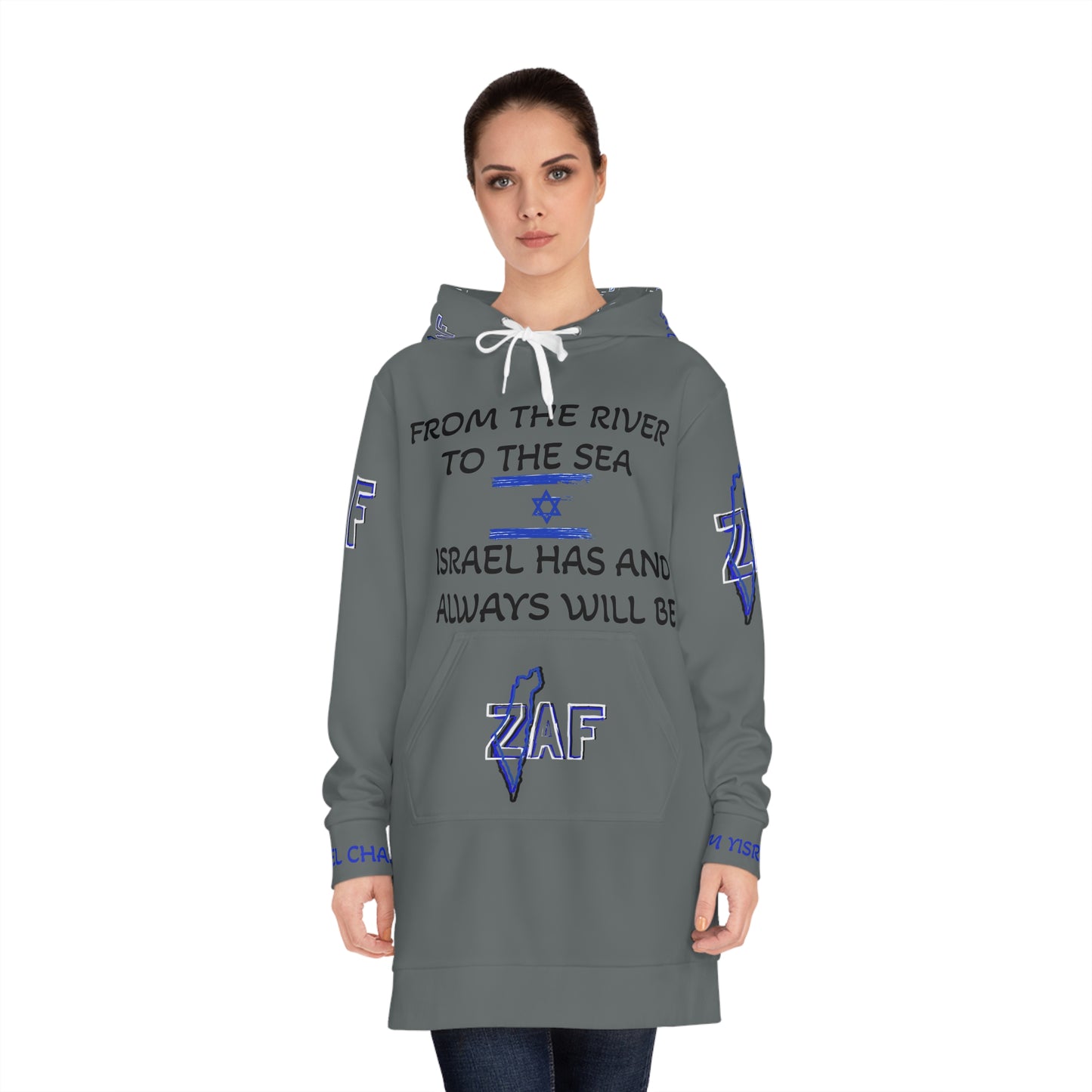 Zionist AF "ObviouslyZAF" RTS Women's Hoodie Dress (AOP)