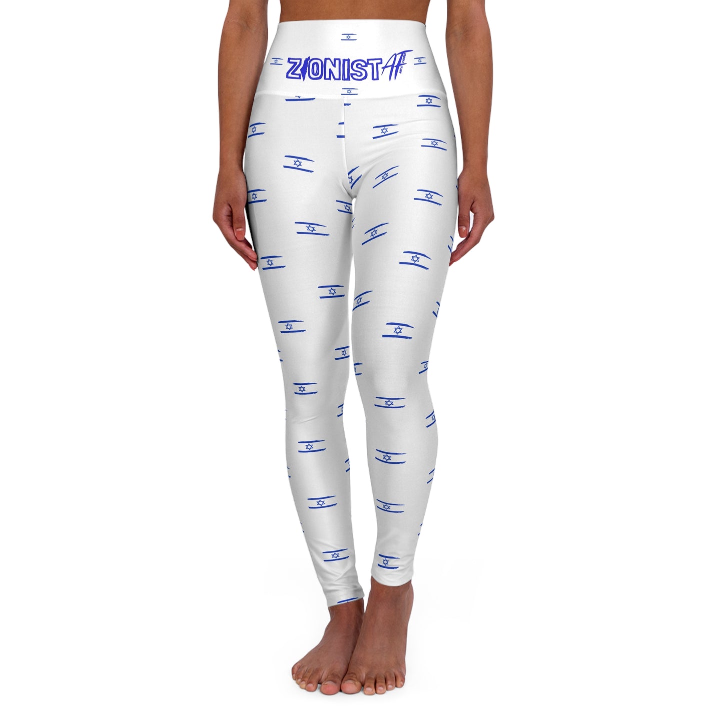 Zionist AF flag High Waisted Yoga Leggings