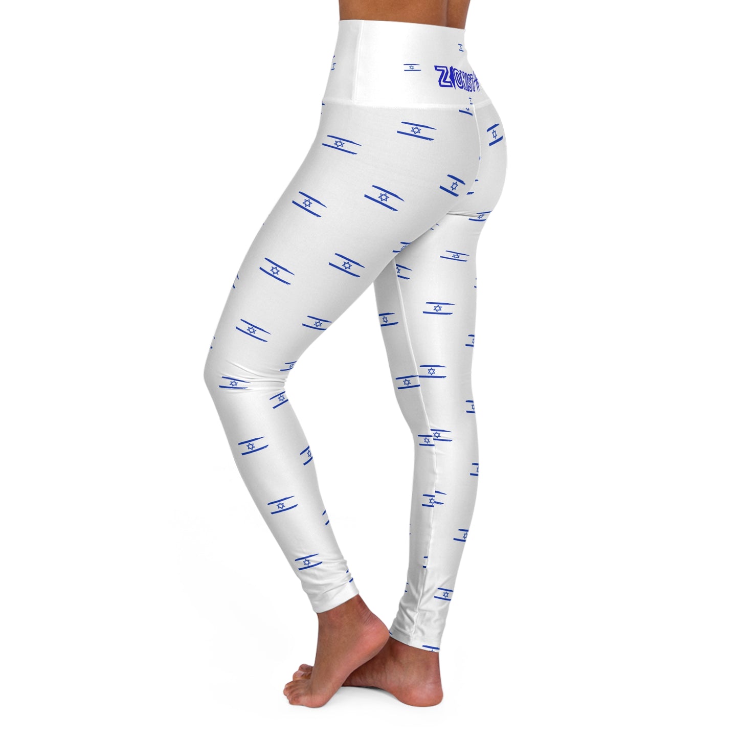 Zionist AF flag High Waisted Yoga Leggings