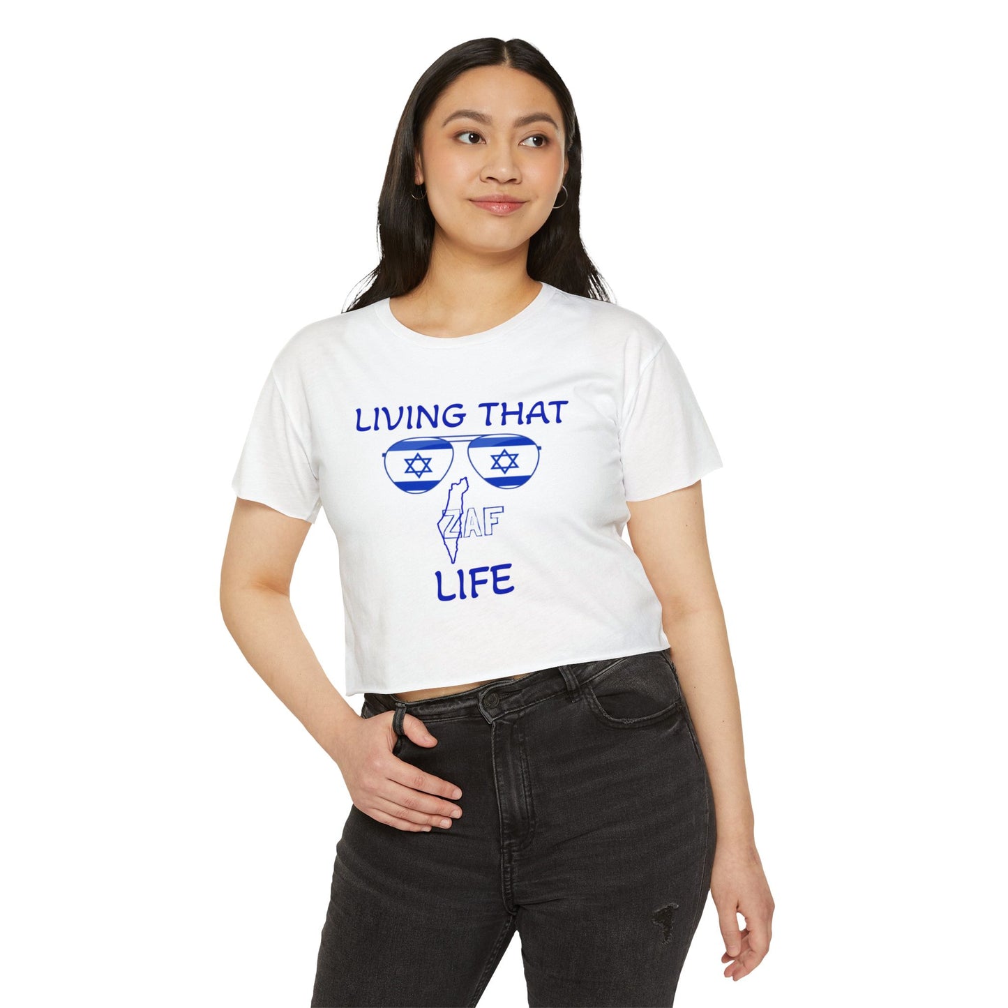 Women's Zionist AF "Living That ZAF Life" Crop Top