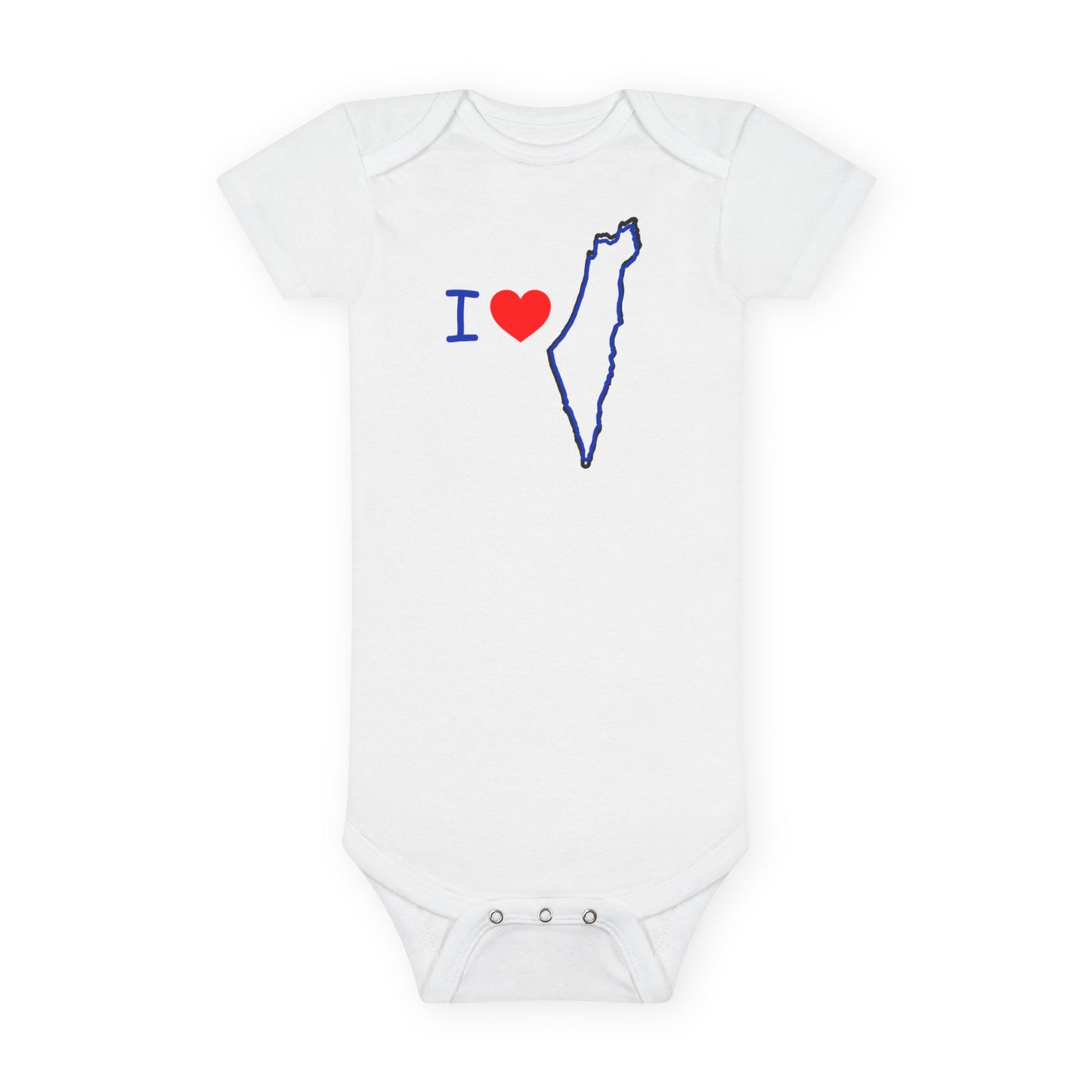 KIDS/INFANT "I Love Israel "Short Sleeve Onesie