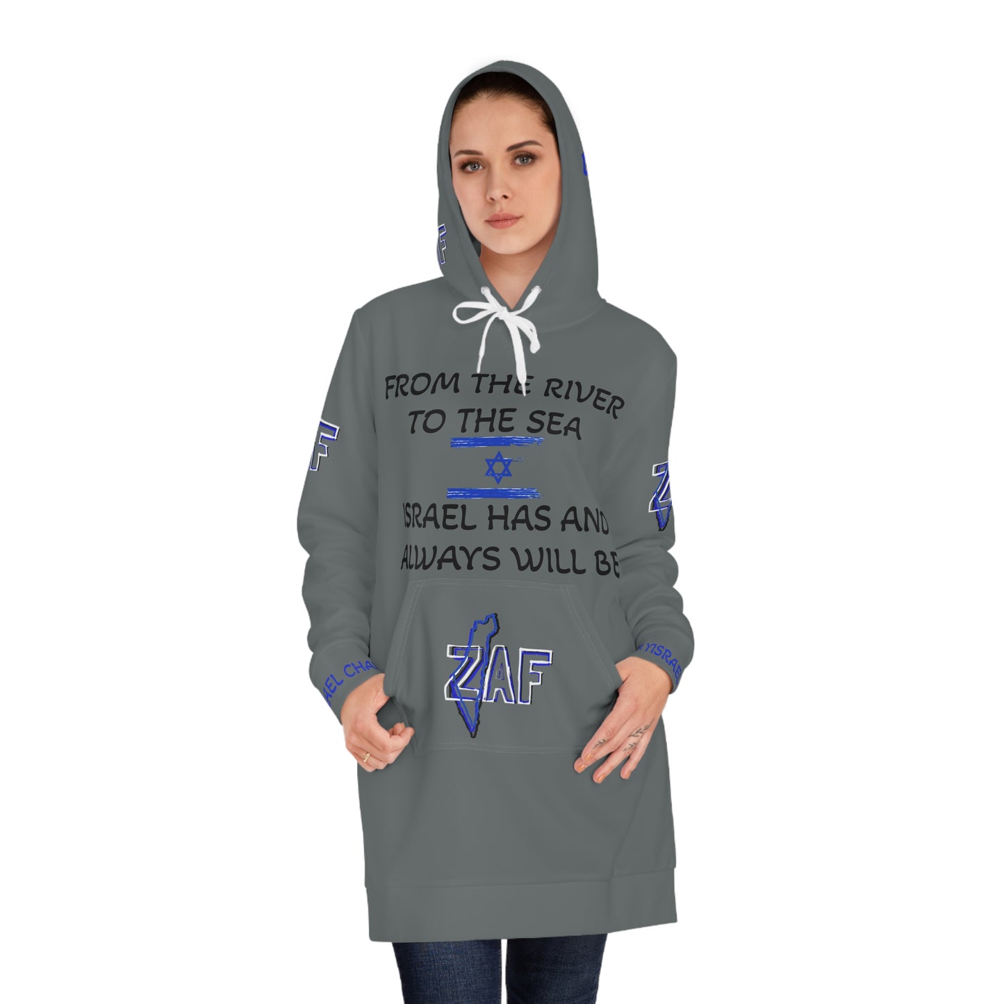 Zionist AF "ObviouslyZAF" RTS Women's Hoodie Dress (AOP)