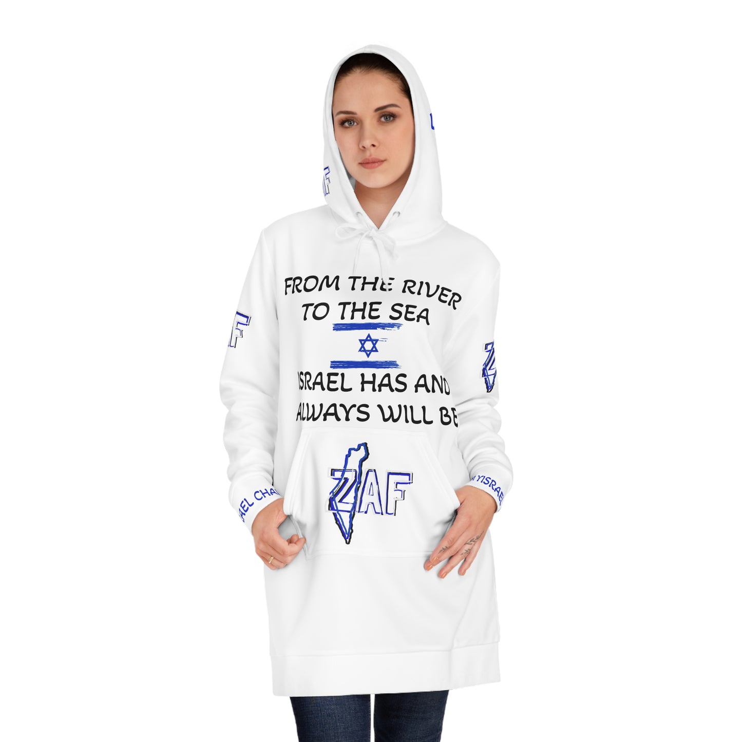 Zionist AF "ObviouslyZAF" RTS Women's Hoodie Dress (AOP)