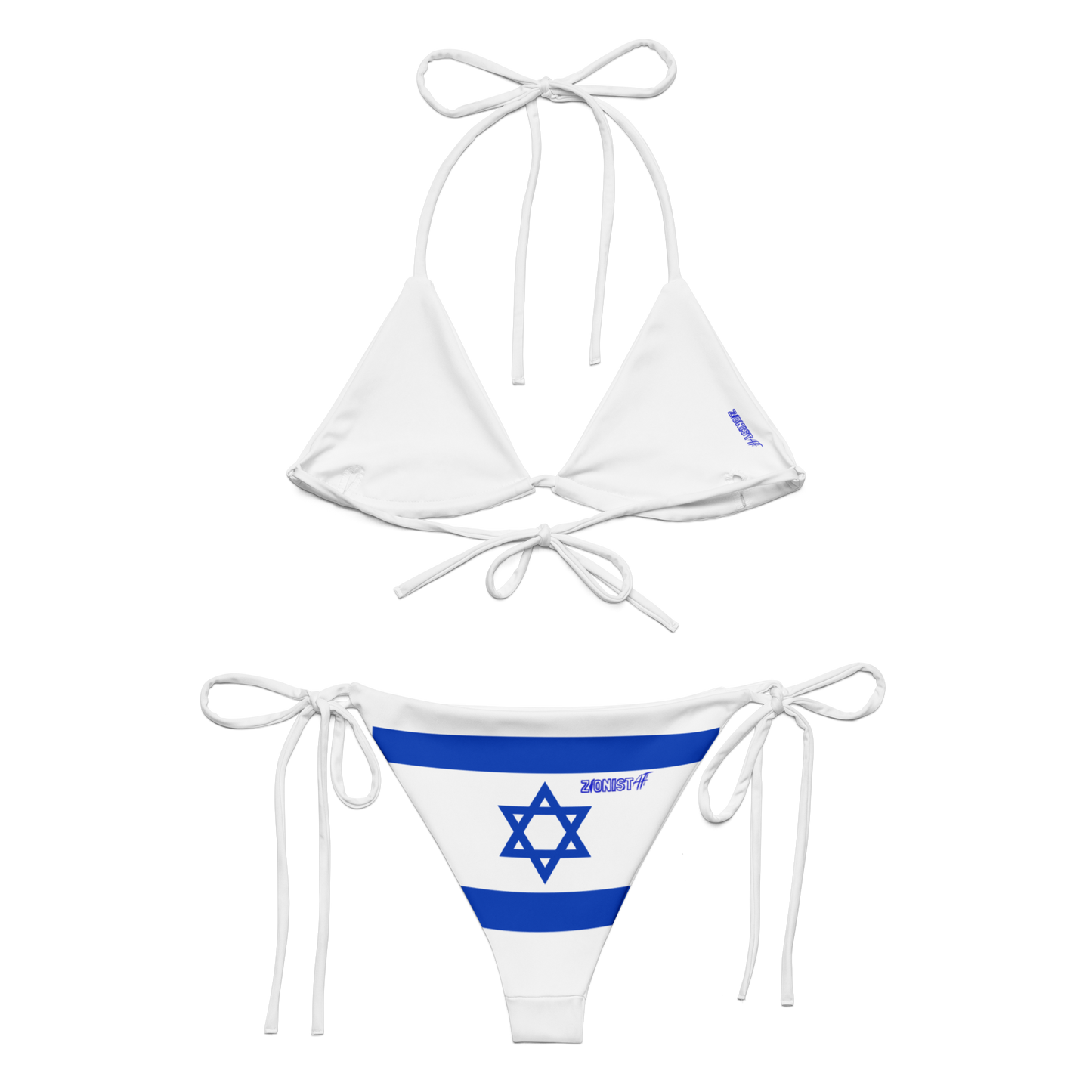 Women's Zionist AF Israeli flag string bikini