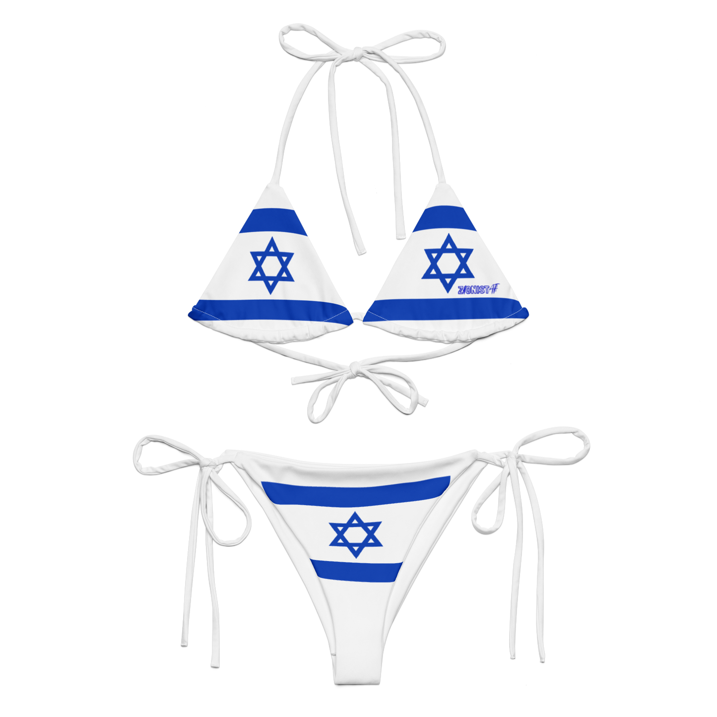 Women's Zionist AF Israeli flag string bikini